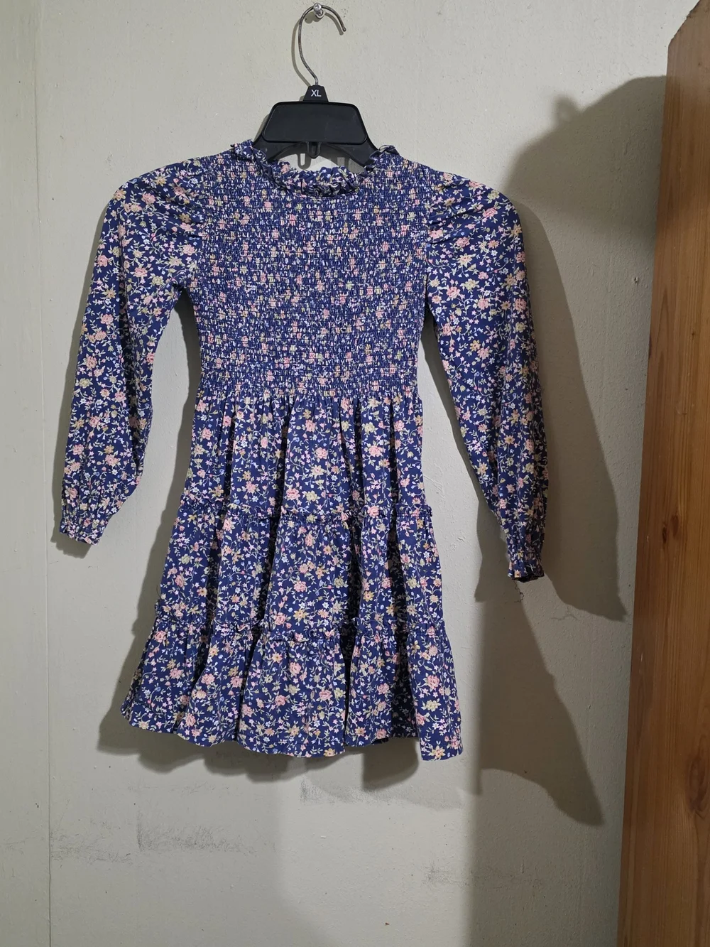 Kids Ralph Lauren Navy Floral Smocked Long-Sleeve Dress Used Size 6